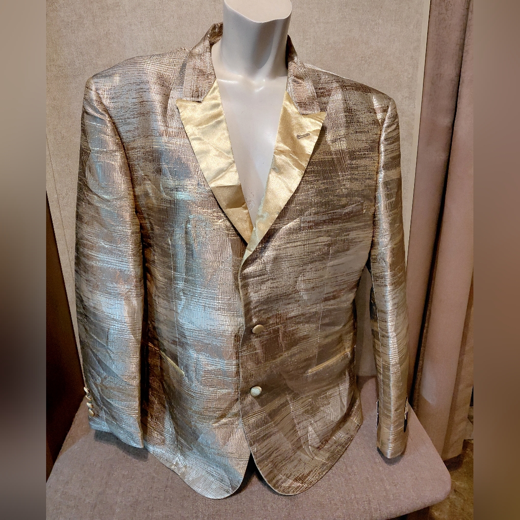 Pallini Oxford Elegant Gold Men's Blazer Jacket Suit Size 3xl Nwt Rtp $359.99 .